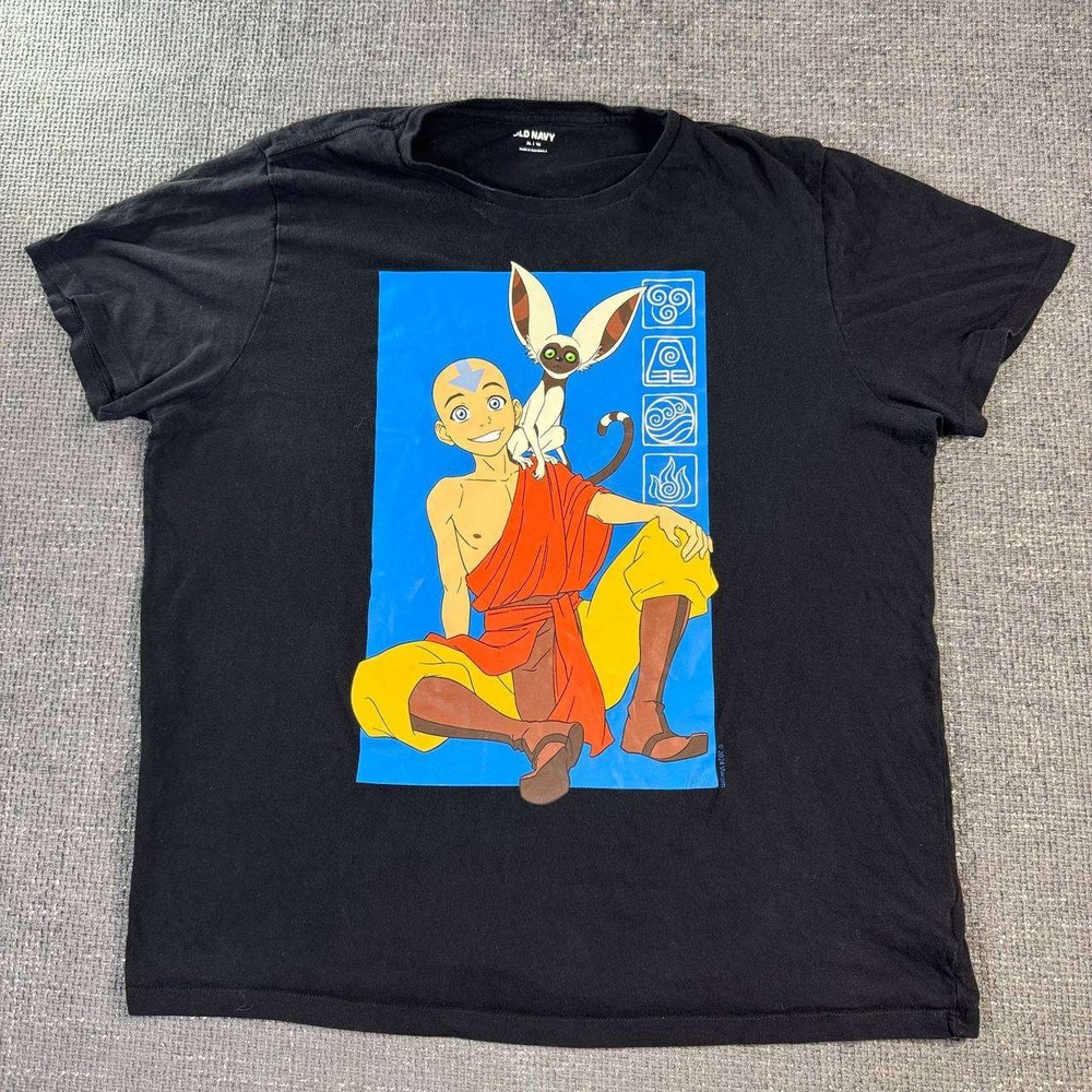 Old Navy Avatar The Last Airbender T-Shirt Mens XL Black Aang Momo Graphic Tee